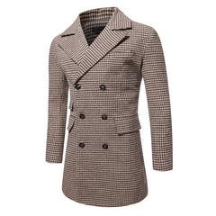 Men's Double Breasted Casual Long Coat