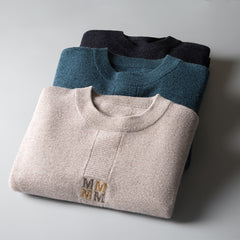 Men's Pure Wool Crew Neck Comfortable Warm Sweater