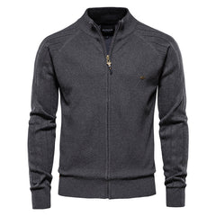 Men's Lapel Jacquard Casual Sweater