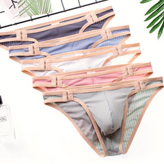 Men's Color-block Quick-drying Adjustable Size Briefs