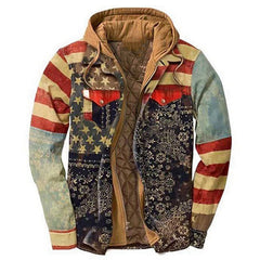 Padded Plaid Printed Hooded Jacket