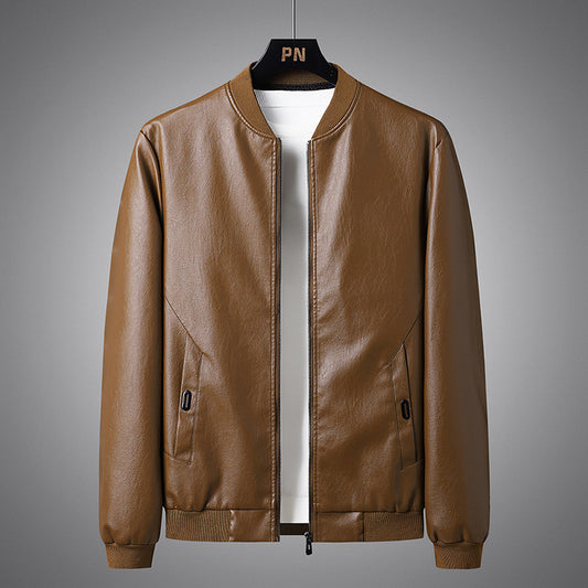 2022 Plus Size Men's Slim Leather Jacket