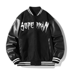 Men's Spring Baseball Uniform Loose Bomber Jacket