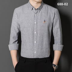 2023 Men's Striped Embroidered Shirt
