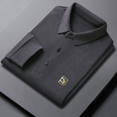 Men's Double Sided Fleece Print POLO Shirt