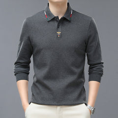 Men's Cotton Breathable Embroidered Business POLO Shirt