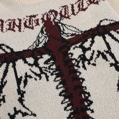 Men's Casual Jacquard Crew Neck Sweater