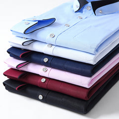 Men's Contrasting Collar Stretch Comfortable Non-Iron Shirt