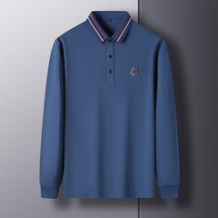 2023 New Casual Long-sleeved Lapel Polo Shirt
