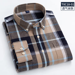 Men's Fashion Square Collar Casual Cotton Linen Shirt