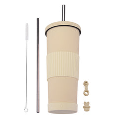 830ml Stainless Steel Straw Cup Large Capacity Simple Car Warm Cup