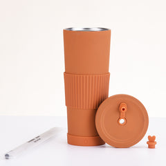 830ml Stainless Steel Straw Cup Large Capacity Simple Car Warm Cup