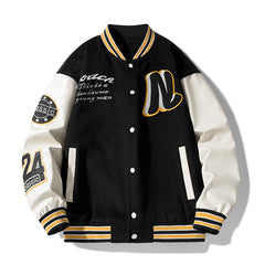Men's Spring Baseball Uniform Loose Bomber Jacket