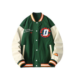 Men's Spring Baseball Uniform Loose Bomber Jacket
