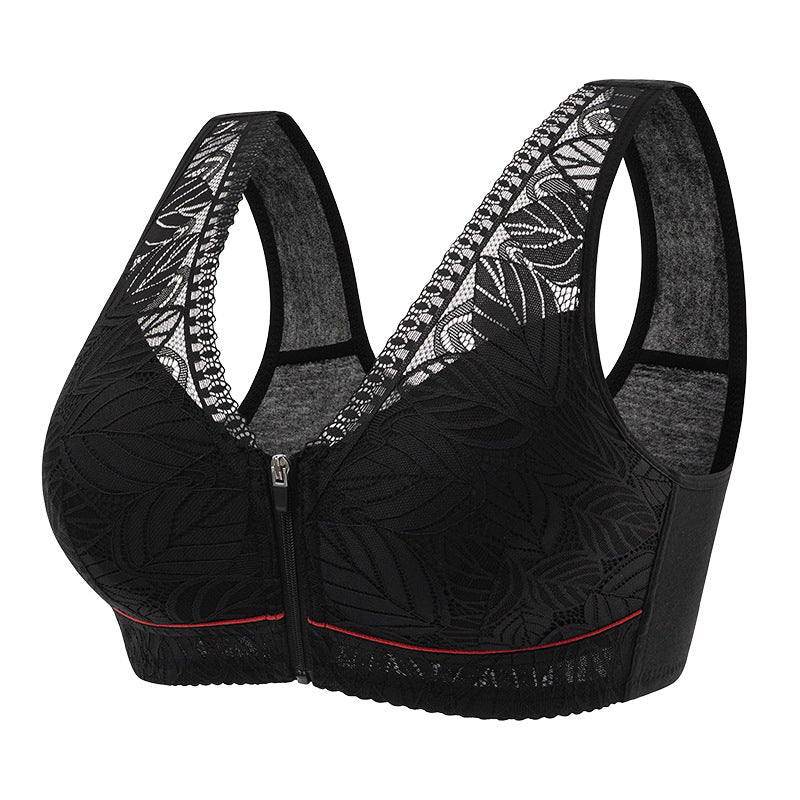 2022 New Front Zipper Lace Large Size Bra