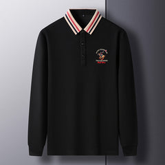 Men's Slim Breathable Solid Color Polo Shirt