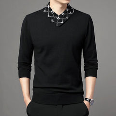 Men's V Neck Warm Knitted Sweater
