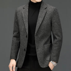 Men's Solid Color Simple Casual Wool Coat