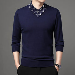Men's V Neck Warm Knitted Sweater