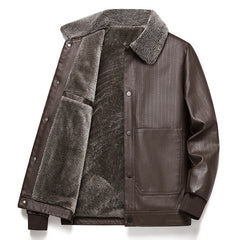 Men's Winter Casual Thickened Warm Leather Jacket