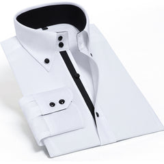 New high-end crystal diamond button color matching business shirt