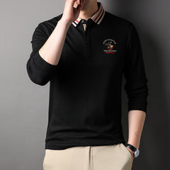 Men's Slim Breathable Solid Color Polo Shirt