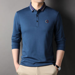 2023 New Casual Long-sleeved Lapel Polo Shirt