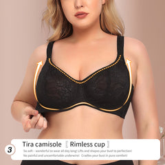 Underwire lace jacquard super thin BCDEF bra V210607
