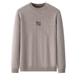 Men's Pure Wool Crew Neck Comfortable Warm Sweater