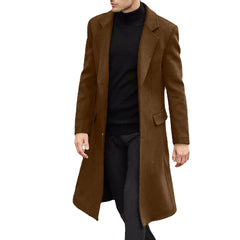 Men's Long Trench Coat Woolen Coat