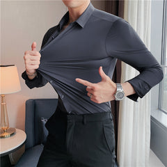 Men's Non-Iron High Stretch Silk Shirt