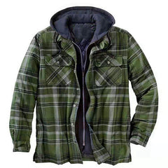 Padded Plaid Printed Hooded Jacket