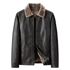 Men's Fleece Leather Jacket