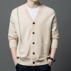 Men's V Neck Knitted Cardigan