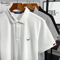 Men's Short-sleeved Lapel Casual Crocodile Polo Shirt
