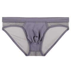 Mesh Fully Transparent Breathable Solid Color Briefs