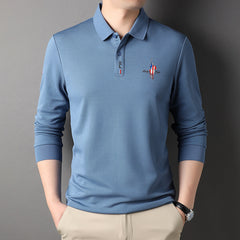Men's New Solid Color Printed Simple Polo Shirt