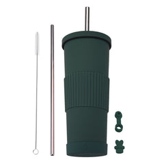 830ml Stainless Steel Straw Cup Large Capacity Simple Car Warm Cup