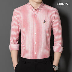 2023 Men's Striped Embroidered Shirt