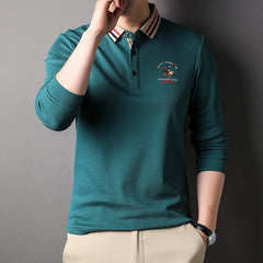 Men's Slim Breathable Solid Color Polo Shirt