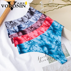 Ice Silk Print Low Waist Sexy Thong
