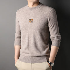 Men's Pure Wool Crew Neck Comfortable Warm Sweater