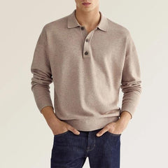Men's Casual V-neck Button Polo Shirt