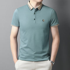 Men's New Lapel Cotton Embroidered Polo Shirt