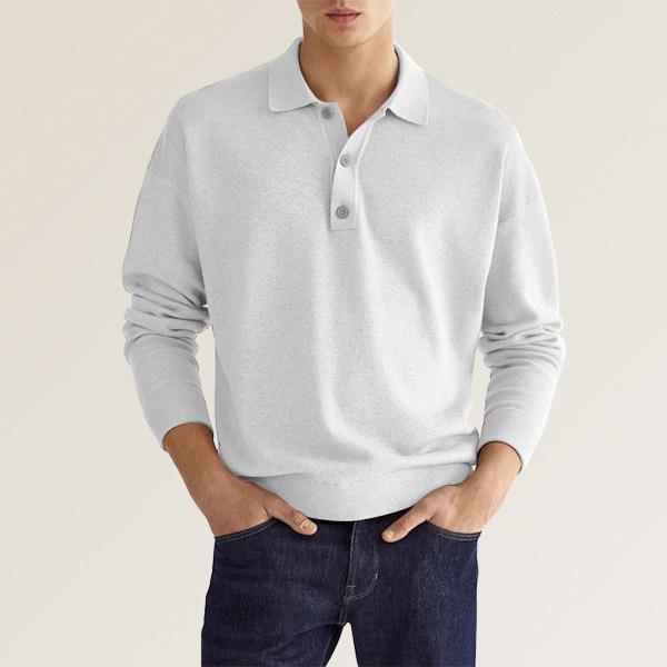Men's Casual V-neck Button Polo Shirt