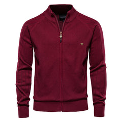 Men's Lapel Jacquard Casual Sweater