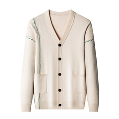 Men's V Neck Knitted Cardigan