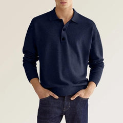 Men's Casual V-neck Button Polo Shirt