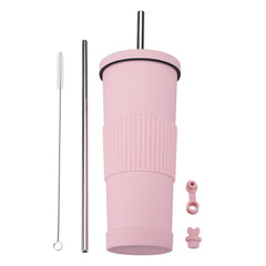 830ml Stainless Steel Straw Cup Large Capacity Simple Car Warm Cup