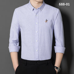 2023 Men's Striped Embroidered Shirt